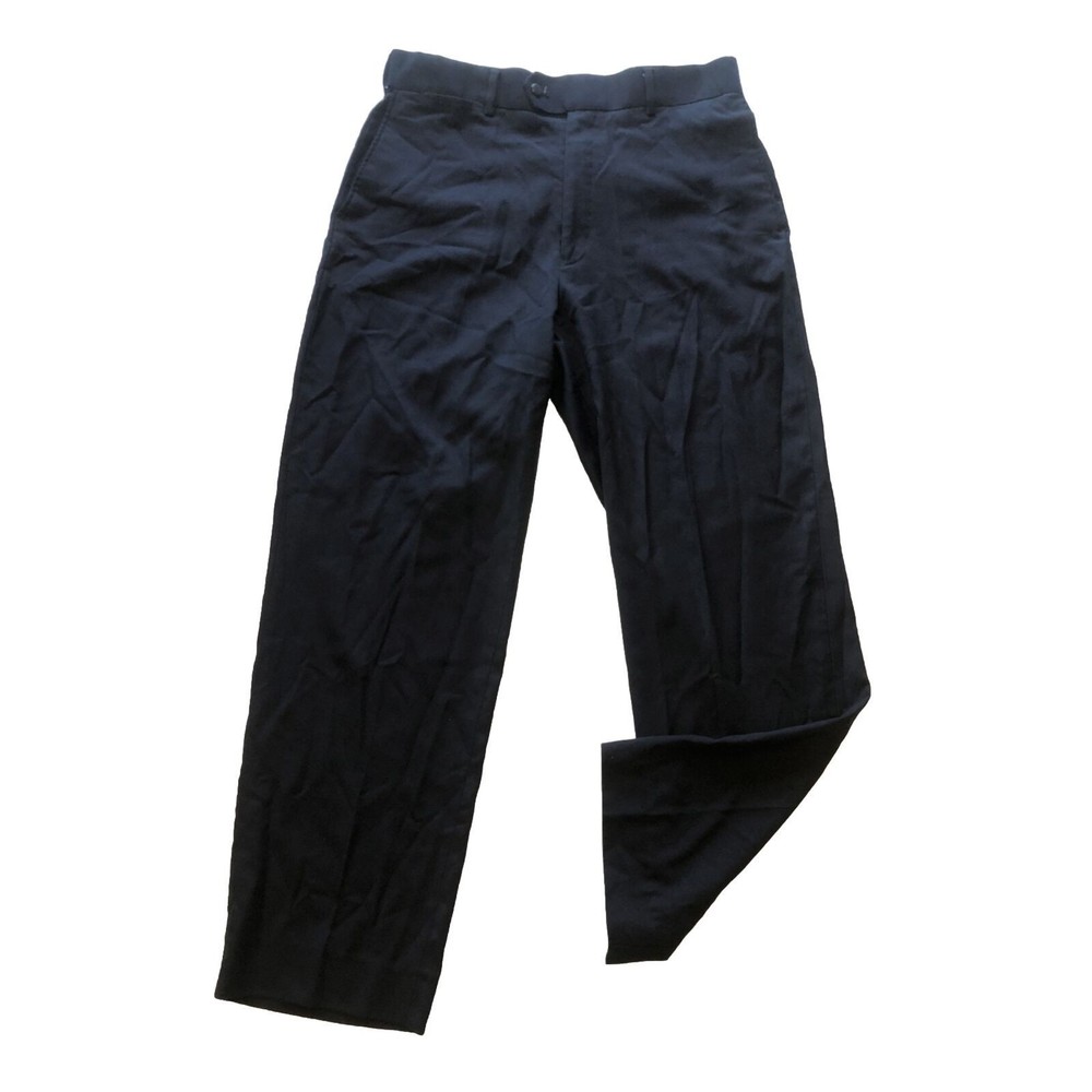 Stafford Black Dress Pants Men Size 34/30 Flat Front